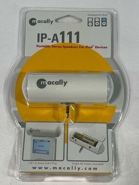 Macally IP-A111 Portable Stereo Speakers for iPod Devices - New in Package